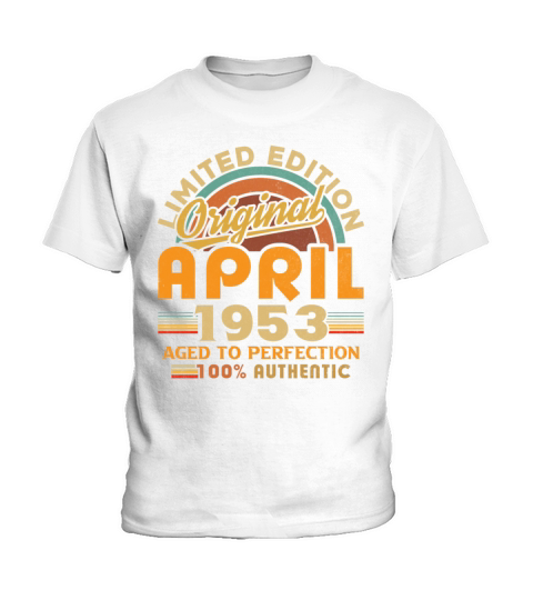 1953 April Vintage Born in 1953 April Gift Kids T-Shirt