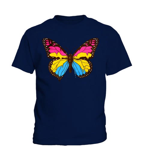 Pansexual Pride Pan Flag Butterfly Subtle LGBTQ Kids T-Shirt