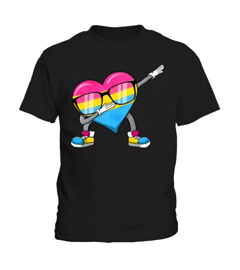 Pansexual Pride Pan Flag Dabbing Heart Sublte Kids T-Shirt