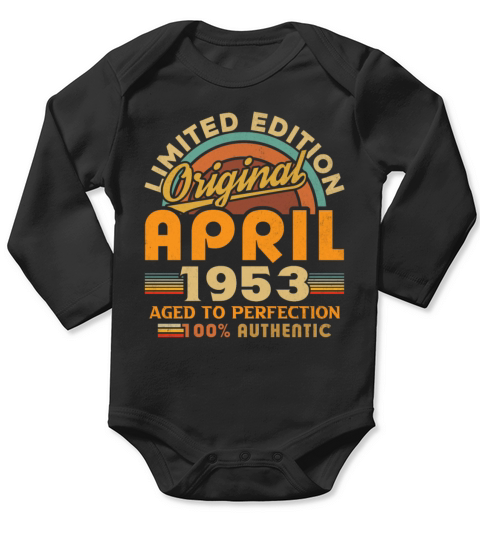 1953 April Vintage Born in 1953 April Gift Long Sleeve Baby One-Piece