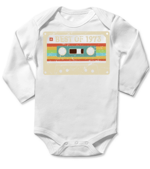 Best of 1973 Vintage Cassette 50th Birthday Gift Long Sleeve Baby One-Piece