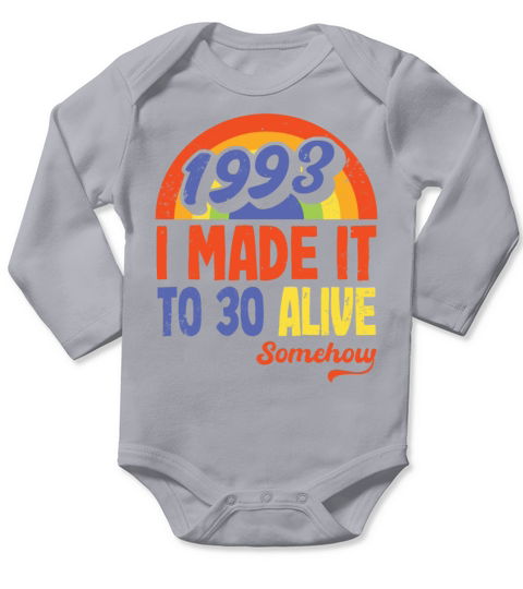 Funny Vintage Retro 1993 30th Birthday Gift Idea Long Sleeve Baby One-Piece