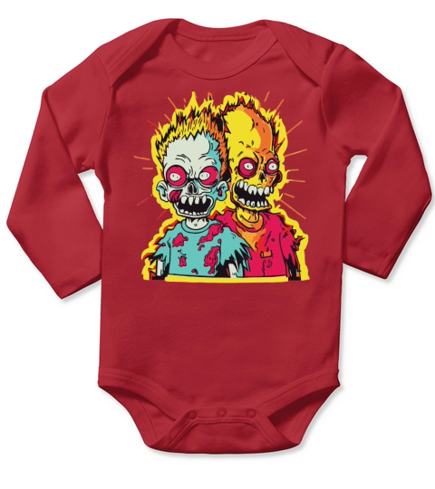 Retro Style 90s Cartoon Comic Hero Long Sleeve Baby One-Piece