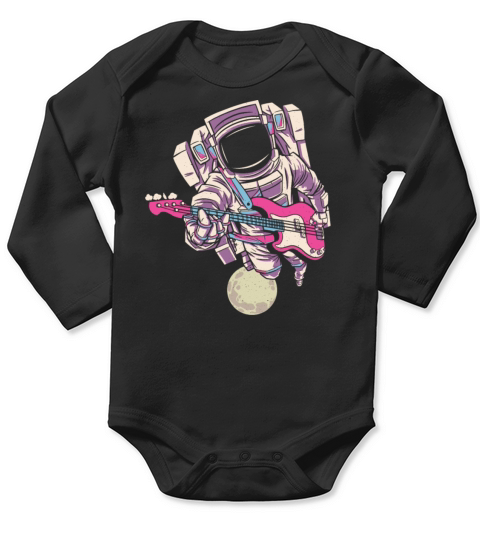 Spaceman with E Guitar Long Sleeve Baby One-Piece
