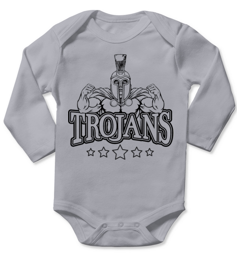 Trojans Vintage gray Long Sleeve Baby One-Piece