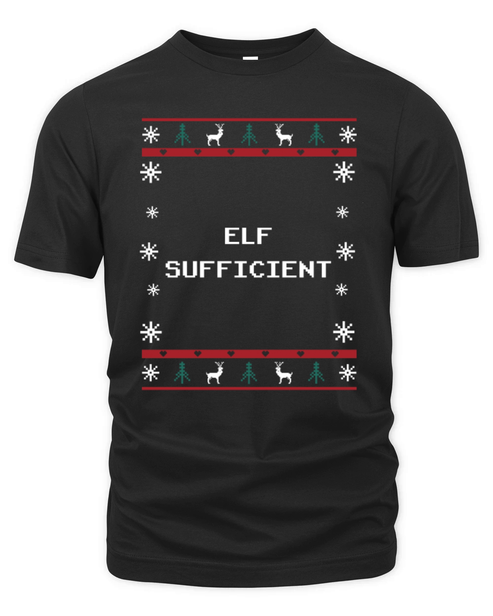 Elf Sufficient Christmas Introvert Xmas Antisocial Organic Unisex T-shirt