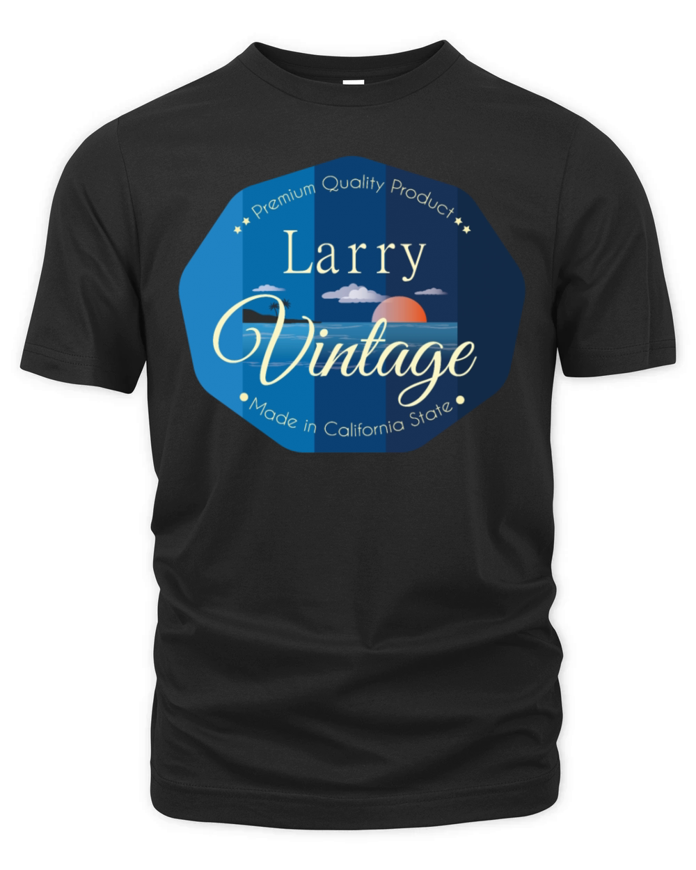 Larry First Name Vintage Blue Organic Unisex T-shirt