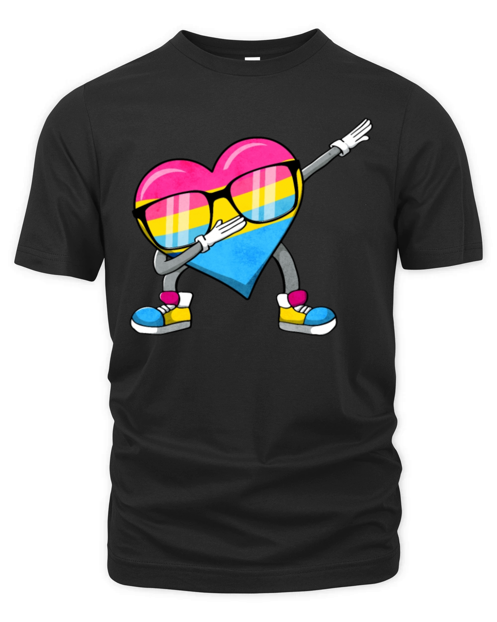 Pansexual Pride Pan Flag Dabbing Heart Sublte Organic Unisex T-shirt