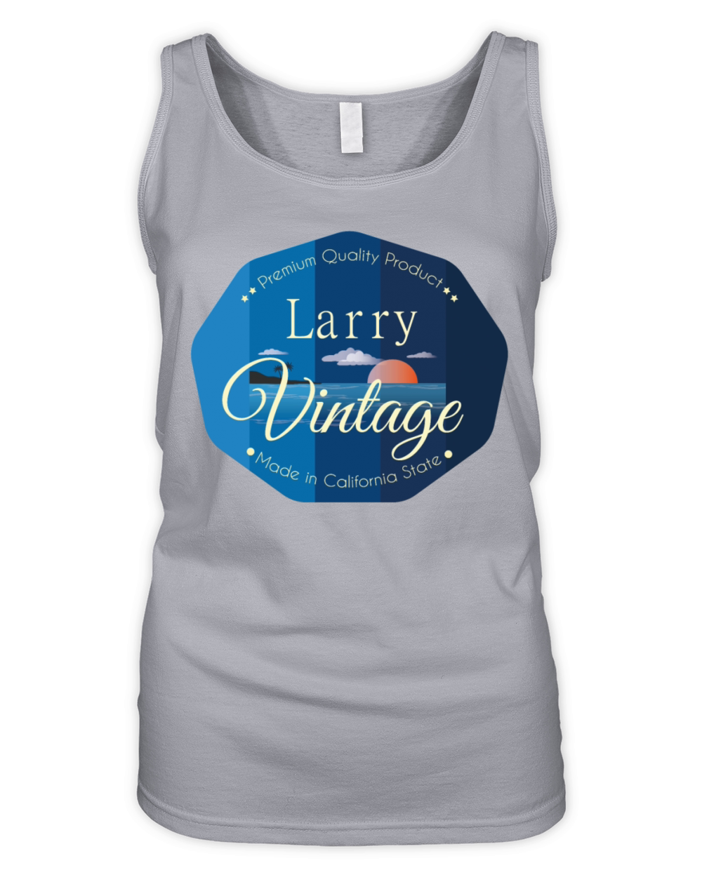 Larry First Name Vintage Blue Organic Women's Tank Top
