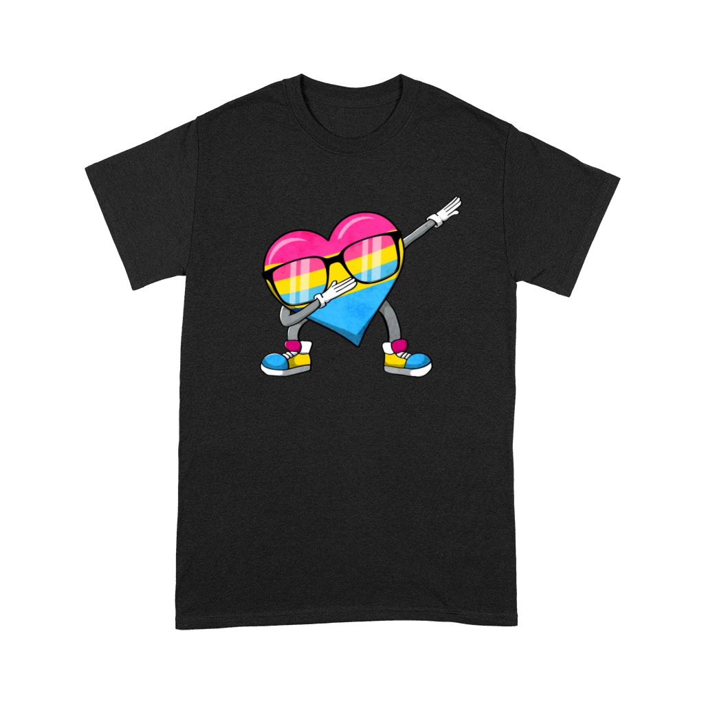 Pansexual Pride Pan Flag Dabbing Heart Sublte Premium T-shirt