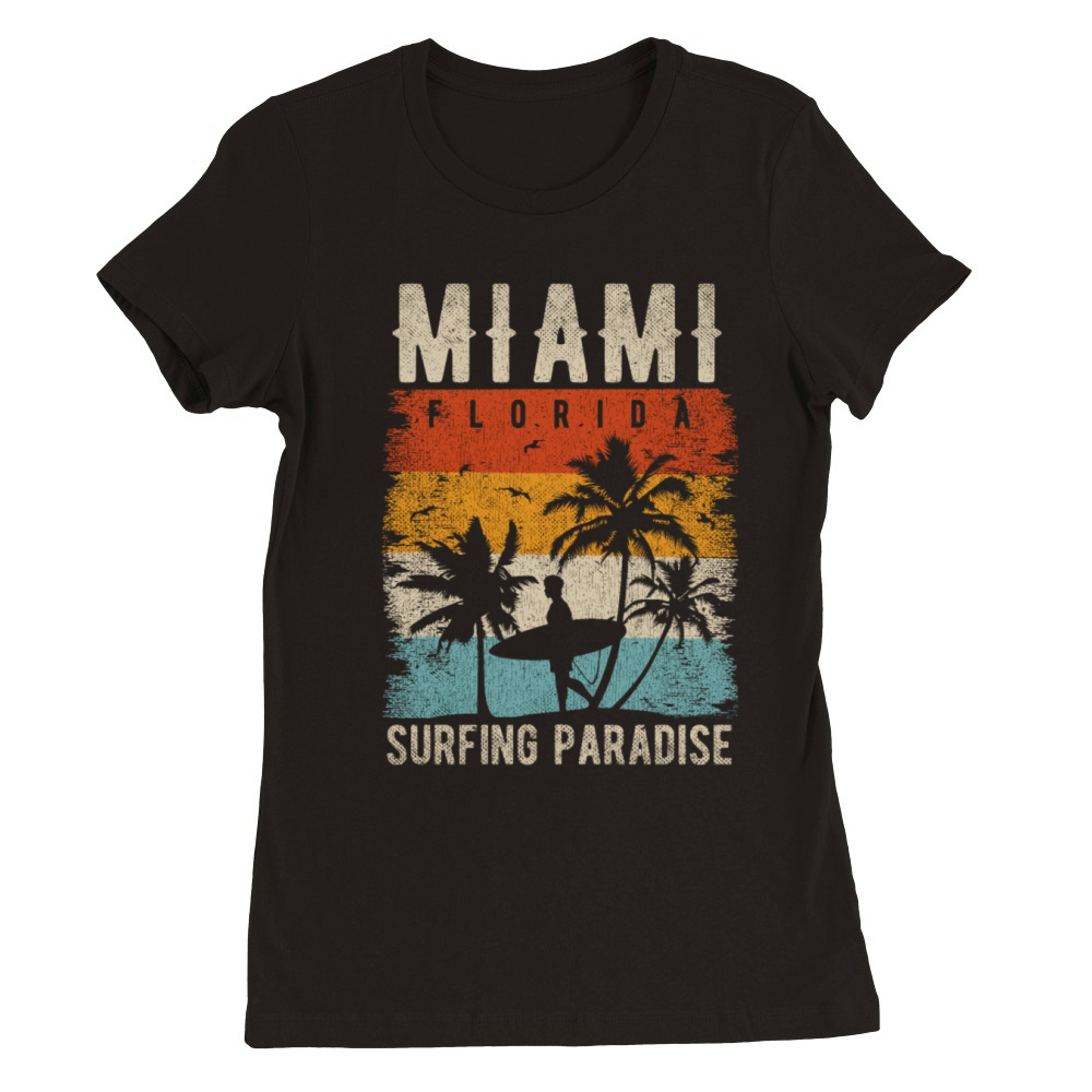 80s Miami Vintage Shirt Retro Miami Beach Premium Womens Crewneck T-shirt
