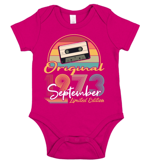 50th birthday september 1973 original 1973 Short Sleeve Baby One-Piece