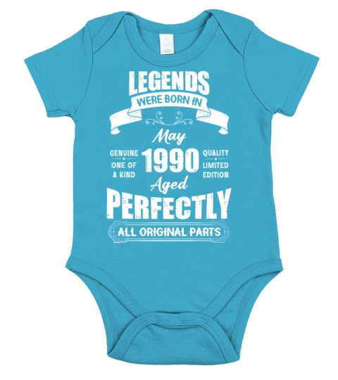 Legends Were Born In May 1990 Birthday Short Sleeve Baby One-Piece