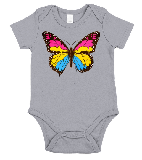Pansexual Pride Pan Flag Butterfly Subtle LGBTQ Short Sleeve Baby One-Piece