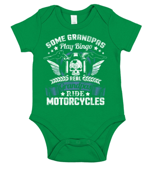 Real Grandpa Motorcycle Biker Short Sleeve Baby One-Piece