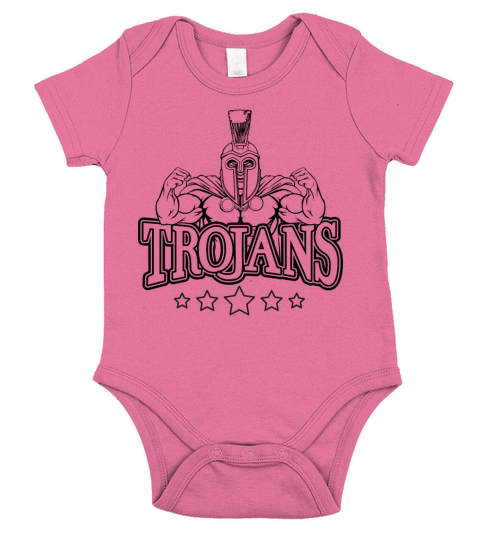 Trojans Vintage gray Short Sleeve Baby One-Piece