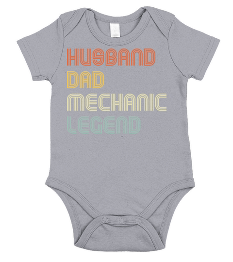 Vintage Husband Dad Mechanic Legend Funny Handyman Short Sleeve Baby One-Piece