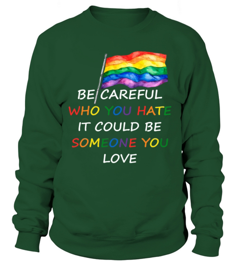 Be Careful who You Hate It Could Funny LGBT Gay Sweatshirt Unisex