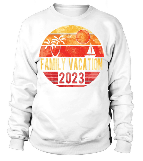 Family Summer Vacation 2023 Vintage Retro Sunset Sweatshirt Unisex