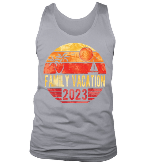 Family Summer Vacation 2023 Vintage Retro Sunset Tank Top Unisex