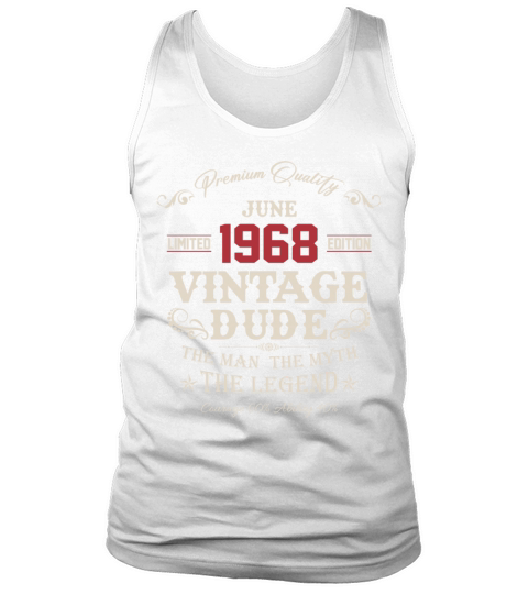June 1968 Vintage Birthday Present Tank Top Unisex
