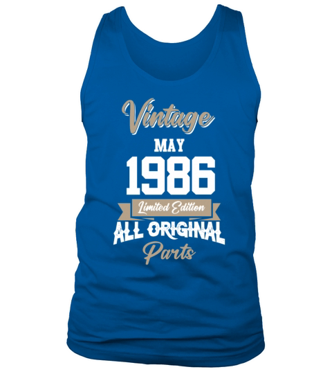 May 1986 Vintage Birthday Present Tank Top Unisex