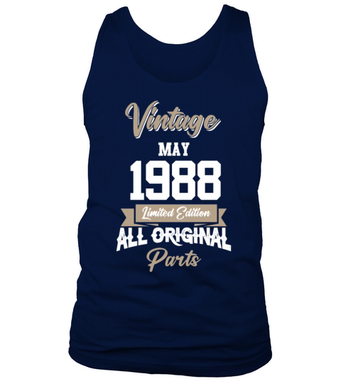 May 1988 Vintage Birthday Present Tank Top Unisex