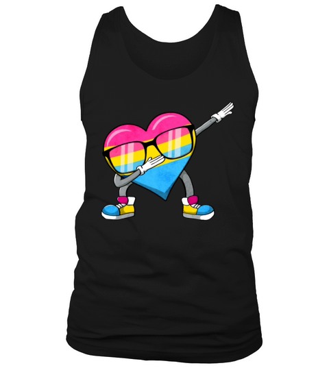 Pansexual Pride Pan Flag Dabbing Heart Sublte Tank Top Unisex