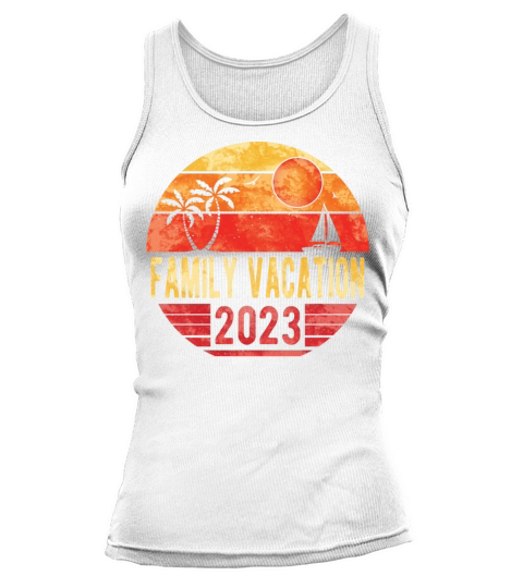 Family Summer Vacation 2023 Vintage Retro Sunset Tank top Woman