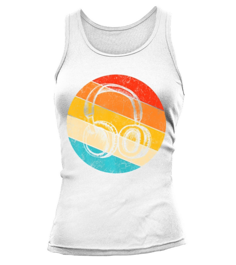 Music Lover Vintage Retro DJ Funny Headphones Tank top Woman