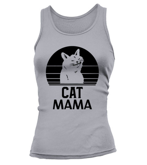 Retro Funny Vintage 80s Style Cat Mom Distressed Tank top Woman