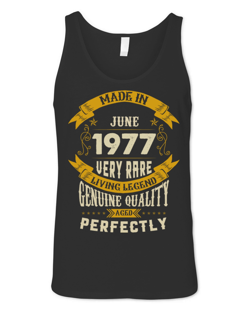 June 1977 Vintage Birthday Present Unisex Jersey Tank