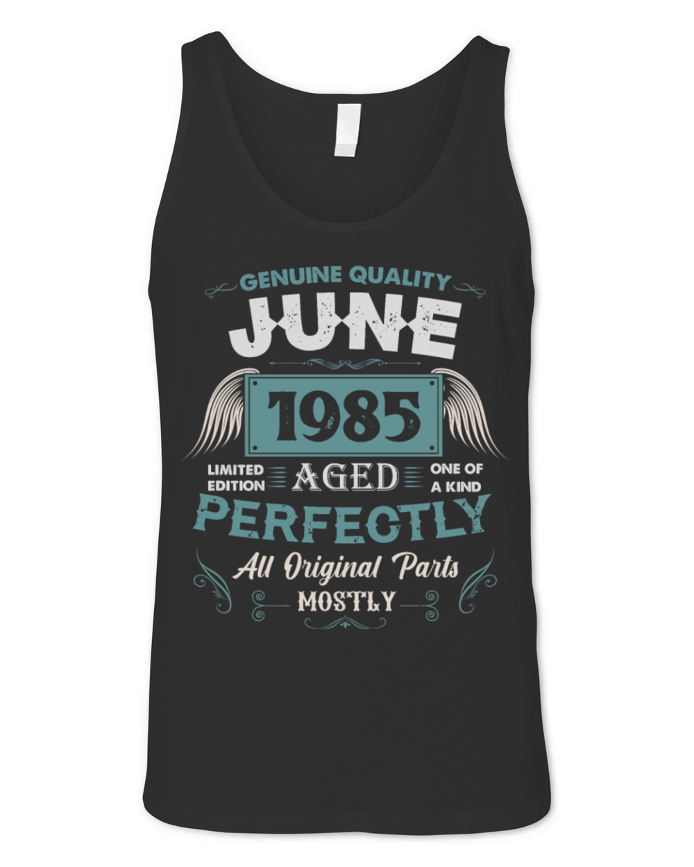 June 1985 Vintage Birthday Present Unisex Jersey Tank