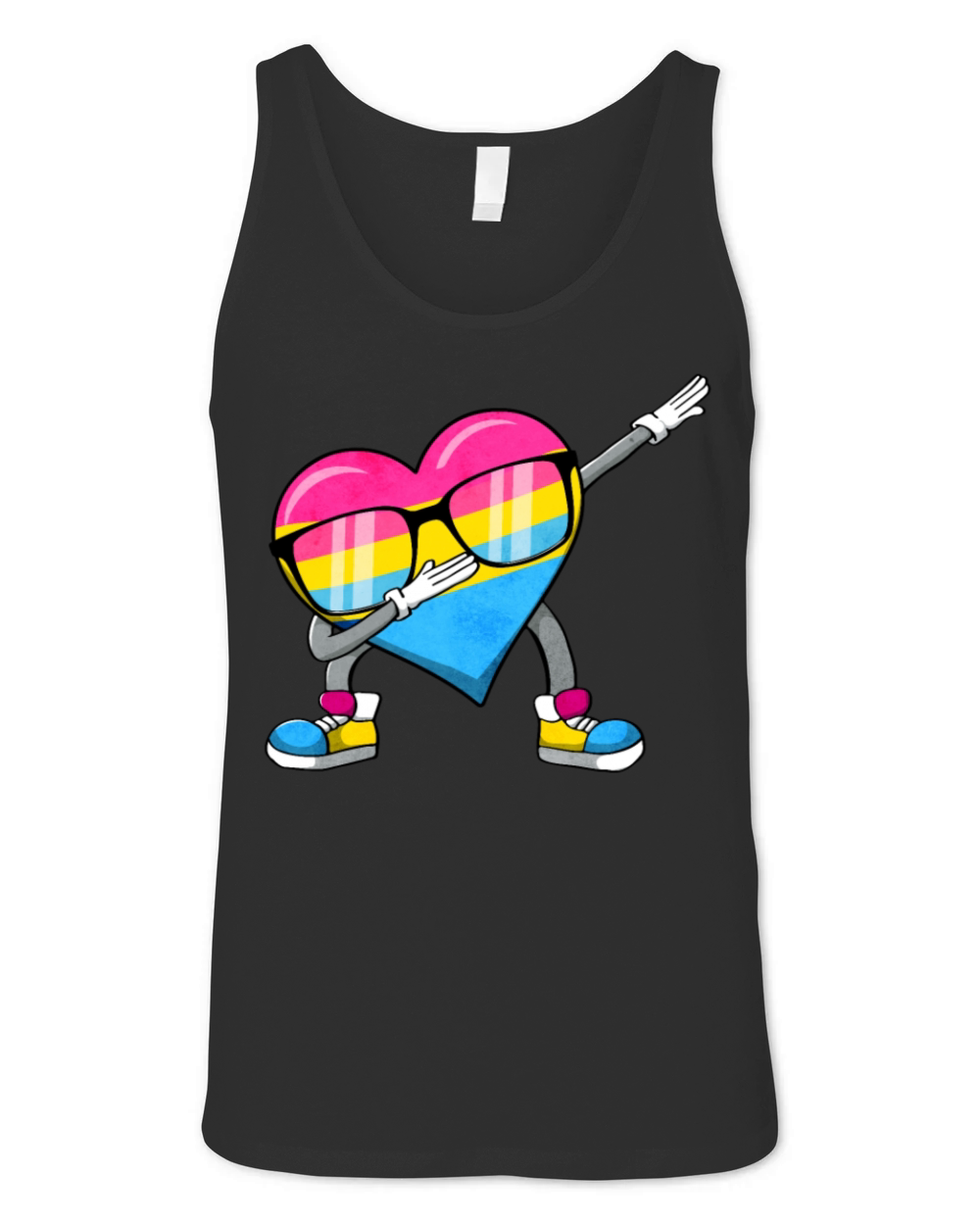 Pansexual Pride Pan Flag Dabbing Heart Sublte Unisex Jersey Tank