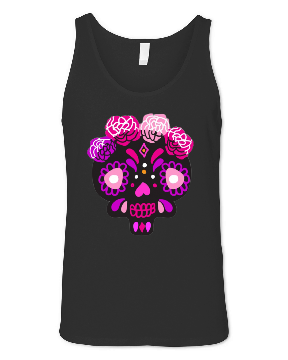 pink flover skull Unisex Jersey Tank