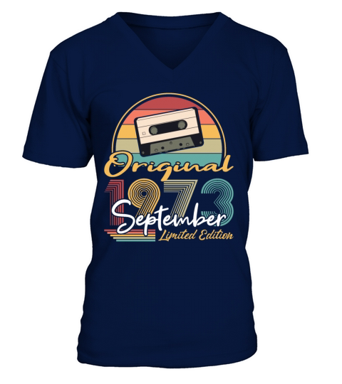 50th birthday september 1973 original 1973 V-Neck T-shirt