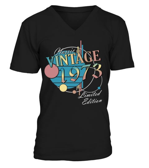 Vintage 1973 vintage birthday retro gift V-Neck T-shirt
