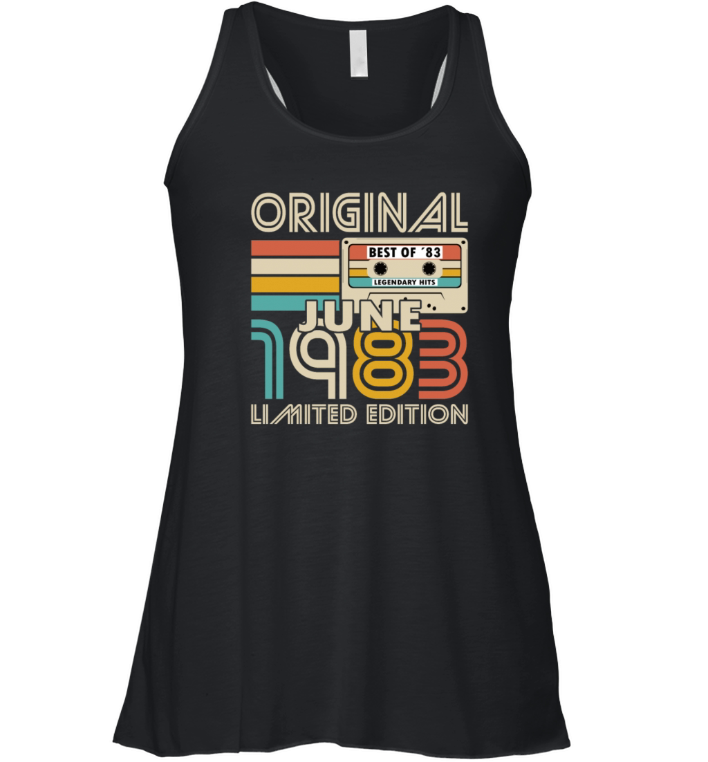 40th birthday june 1983 original 1983 Women's Flowy Tank Top