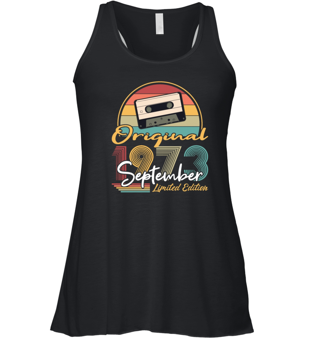 50th birthday september 1973 original 1973 Women's Flowy Tank Top