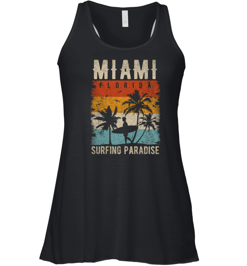 80s Miami Vintage Shirt Retro Miami Beach Women's Flowy Tank Top