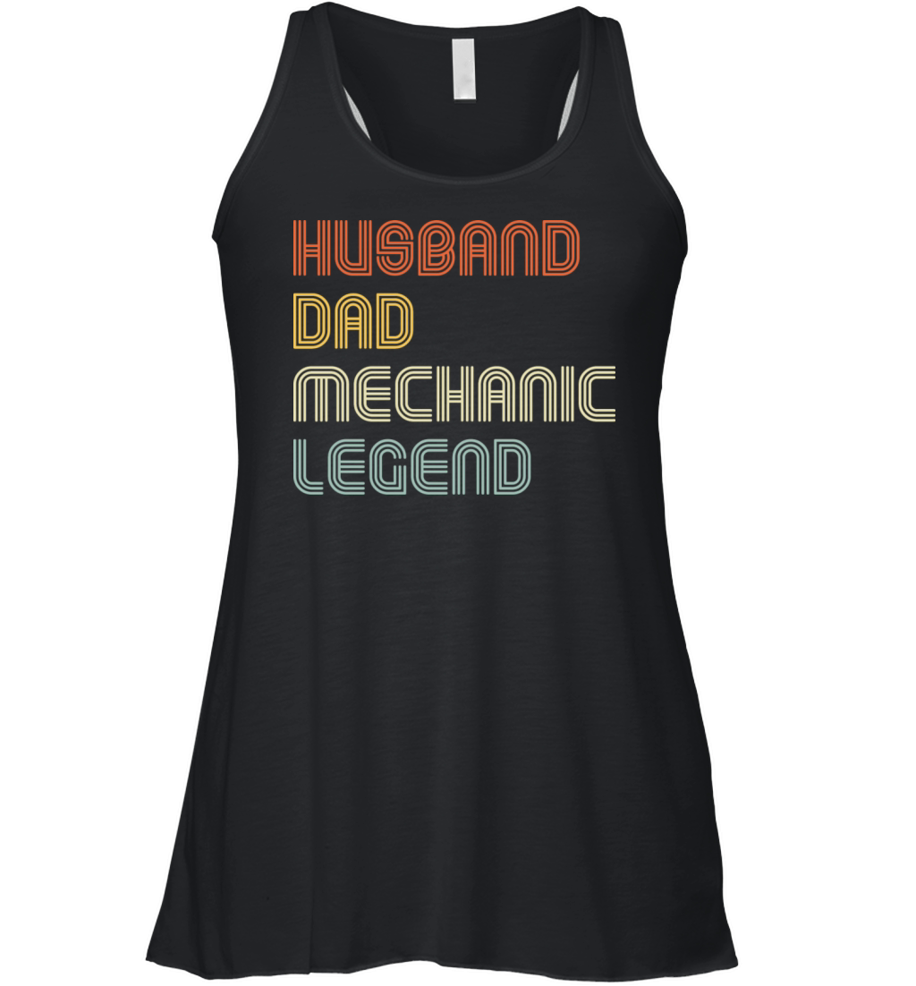 Vintage Husband Dad Mechanic Legend Funny Handyman Women's Flowy Tank Top