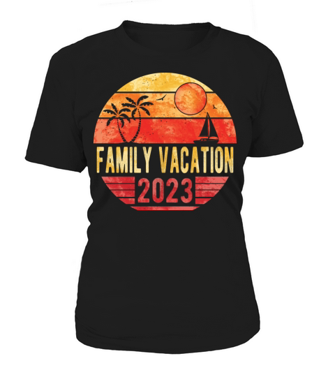Family Summer Vacation 2023 Vintage Retro Sunset Women's T-Shirt