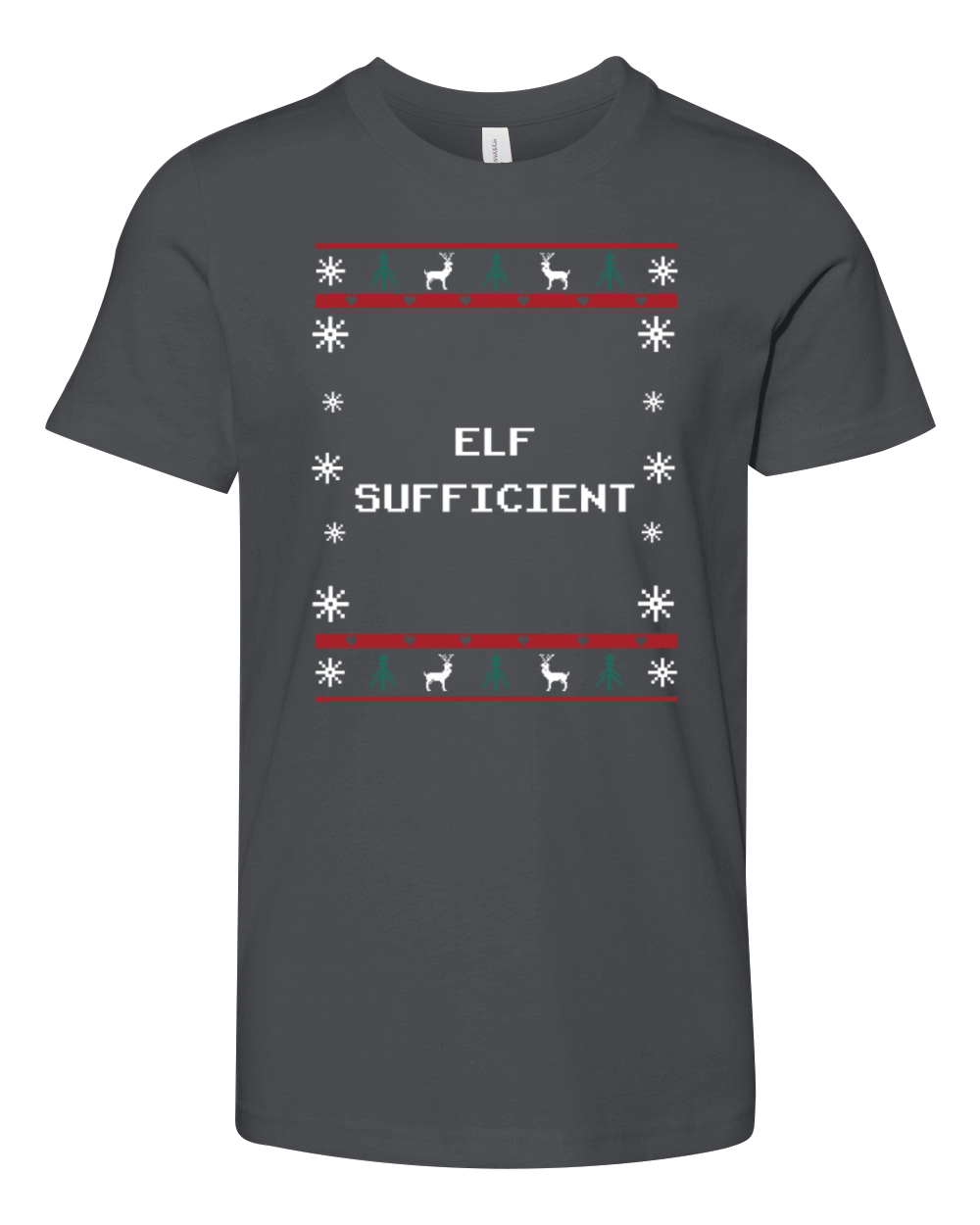 Elf Sufficient Christmas Introvert Xmas Antisocial Youth Unisex Jersey Tee
