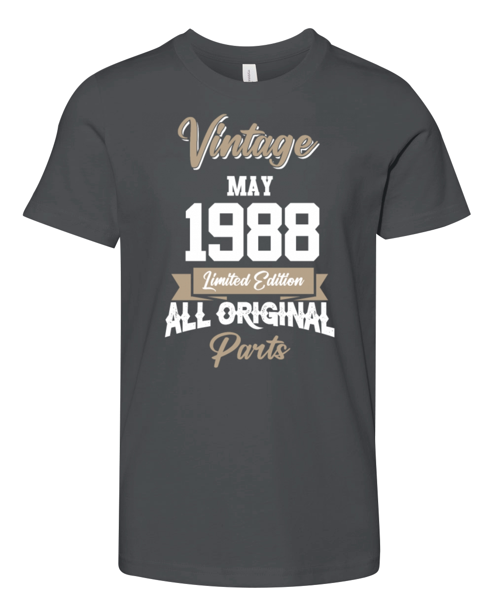 May 1988 Vintage Birthday Present Youth Unisex Jersey Tee