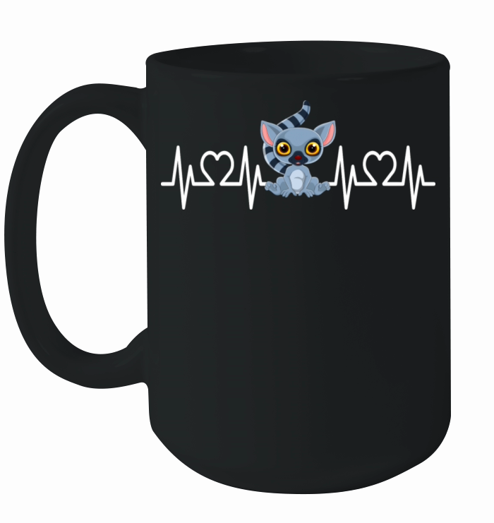 Heartbeat Pulse Ecg Lemur I Kids I Madagascar I Ceramic Mug