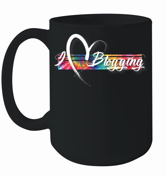 I Love Blogging Tie Dye Cool Vintage Inspired Ceramic Mug