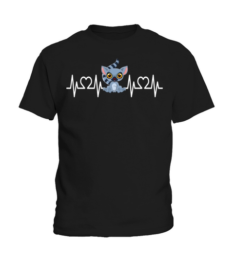 Heartbeat Pulse Ecg Lemur I Kids I Madagascar I Kids T-Shirt