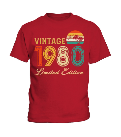 Vintage 1980 Limited Edition Made In 1980 Birthday Kids T-Shirt