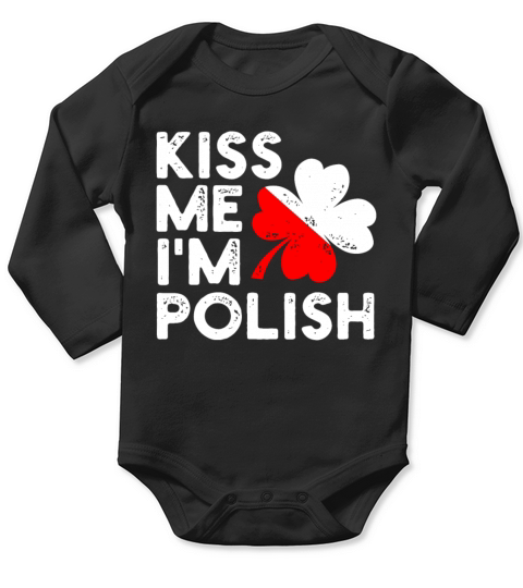 Kiss me I’m polish Long Sleeve Baby One-Piece