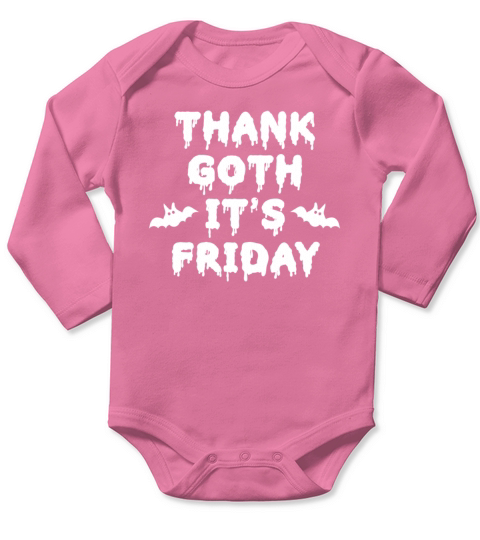 Thank Goth Its Friday Long Sleeve Baby One-Piece